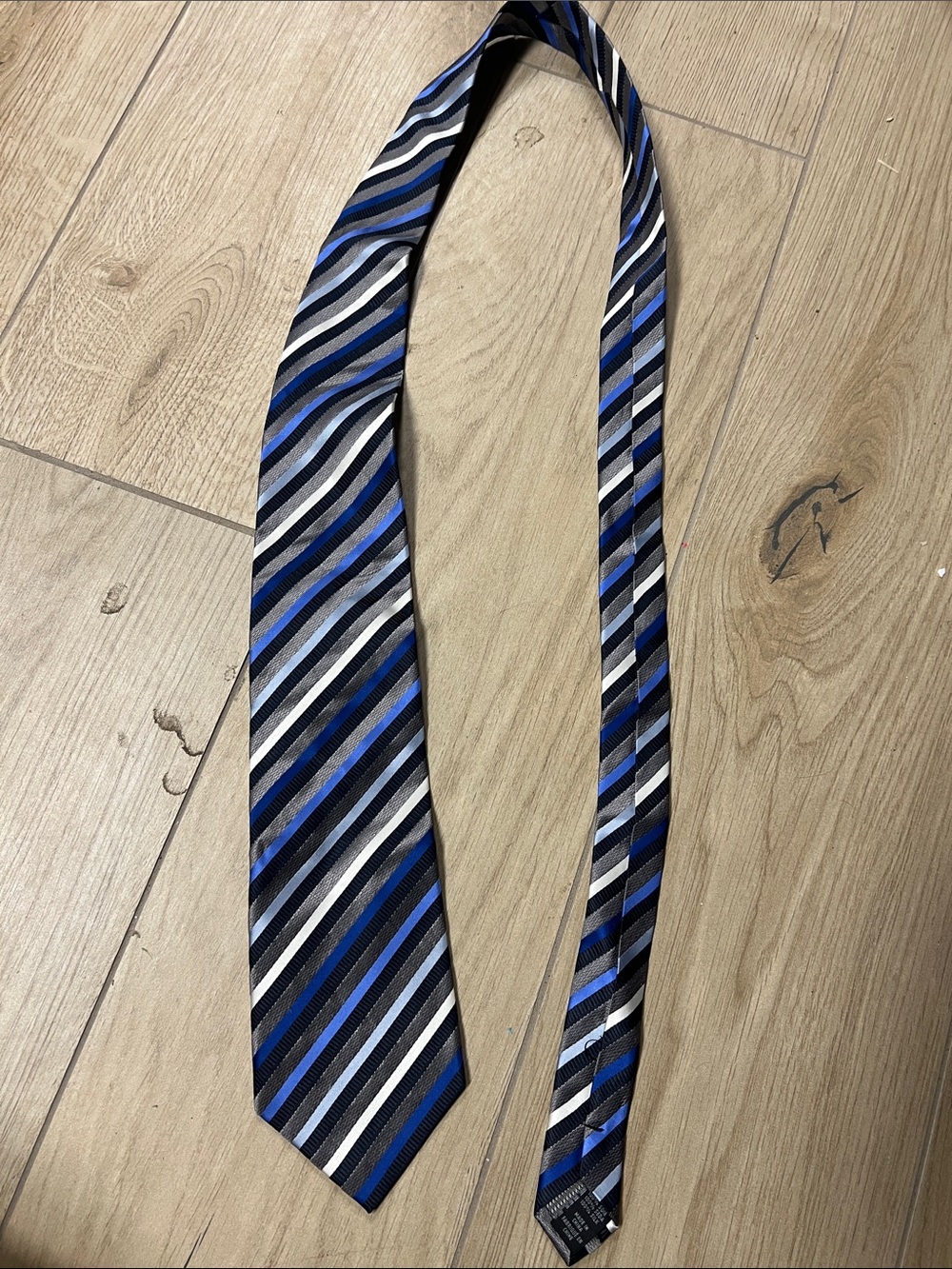 Striped Blue and Black Men's Tie